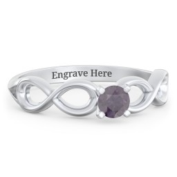 1/4 ct. Round Gemstone Infinity Engagement Ring
