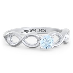 1/4 ct. Round Gemstone Infinity Engagement Ring
