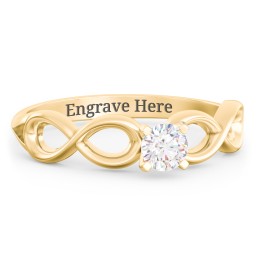 1/4 ct. Round Gemstone Infinity Engagement Ring in 10K Solid Yellow Gold