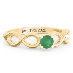 1/4 ct. Round Gemstone Infinity Engagement Ring in 10K Solid Yellow Gold