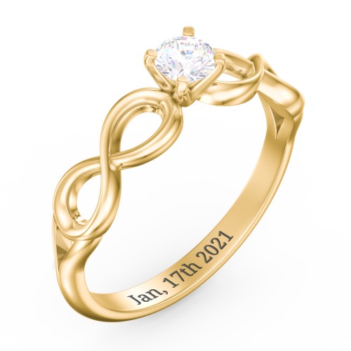 1/4 ct. Round Gemstone Infinity Engagement Ring
