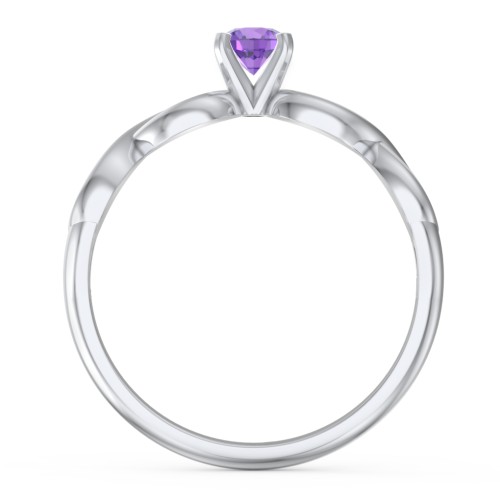 1/4 ct. Round Gemstone Infinity Engagement Ring – Sterling Silver with Amethyst