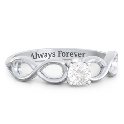 1/4 ct. Round Gemstone Infinity Peek-A-Boo Engagement Ring