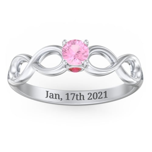 1/4 ct. Round Gemstone Infinity Peek-A-Boo Engagement Ring