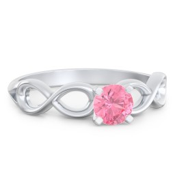 1/2 ct. Round Gemstone Infinity Engagement Ring