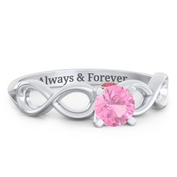 1/2 ct. Round Gemstone Infinity Peek-A-Boo Engagement Ring in 925 Sterling Silver
