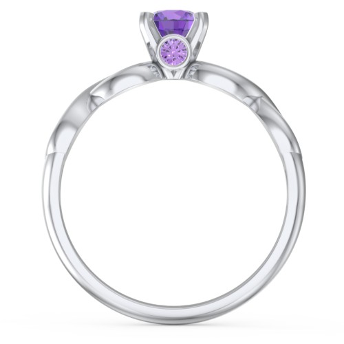 1/2 ct. Round Gemstone Infinity Peek-A-Boo Engagement Ring – Sterling Silver with Amethyst