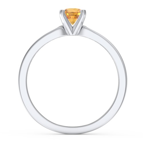 1/2 ct. Round Gemstone Engagement Ring with Side Accent Stones