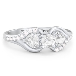 1/4 ct. Round Gemstone Engagement Ring with Heart Stones & Accents Stones