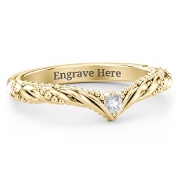 The Rita Diamond Wedding Band in 10K Solid Yellow Gold
