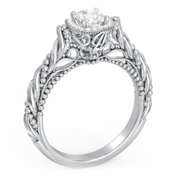 Vintage Diamond Engagement Ring with Accents and Halo Setting - "The Rita"