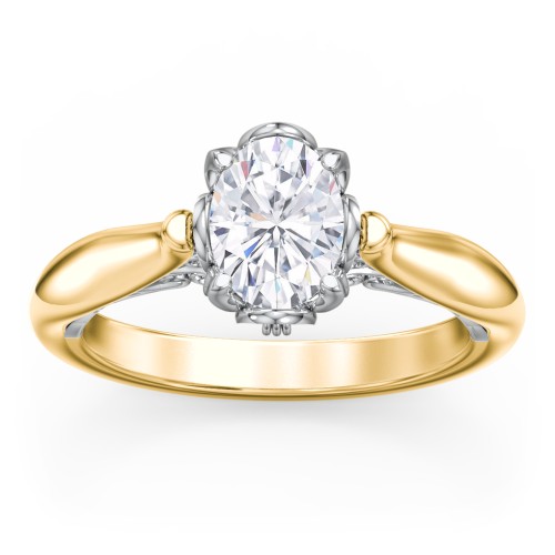 Classic Solitaire Diamond Engagement Ring with Butterfly and Scroll Details - "The Sophia" – 10K Yellow Gold