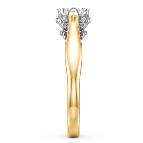 Classic Solitaire Diamond Engagement Ring with Butterfly and Scroll Details - "The Sophia" – 10K Yellow Gold