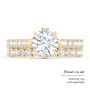 Solitaire Diamond Engagement Ring with Accents and Bow Detail