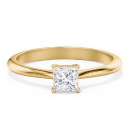Classic Solitaire Engagement Ring in 10K Solid Yellow Gold