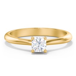 Classic Solitaire Engagement Ring in 10K Solid Yellow Gold