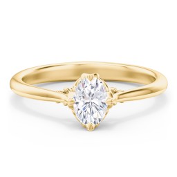 Solitaire Engagement Ring with Vintage Filigree Setting in 10K Solid Yellow Gold