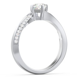Solitaire Engagement Ring with Twisted Shoulder Accents