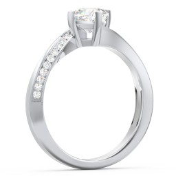 Solitaire Engagement Ring with Twisted Shoulder Accents