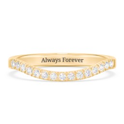 Micro Prong Half Eternity Curved Band in 10K Solid Yellow Gold