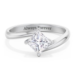 Diamond Solitaire Bypass Engagement Ring