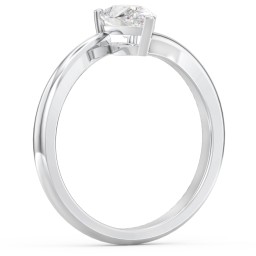 Diamond Solitaire Bypass Engagement Ring