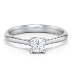 Classic Solitaire Engagement Ring – 14K White Gold