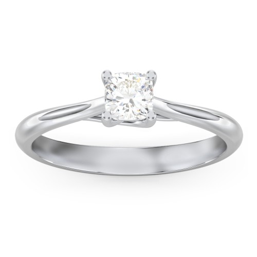 Classic Solitaire Engagement Ring – 14K White Gold