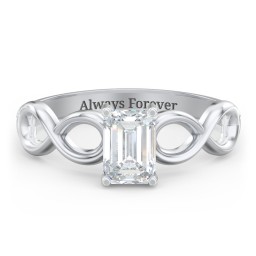 Diamond Solitaire Engagement Ring with Infinity Band
