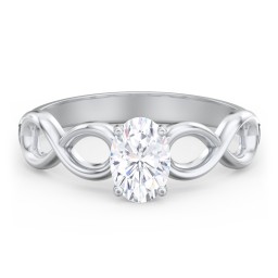 Diamond Solitaire Engagement Ring with Infinity Band