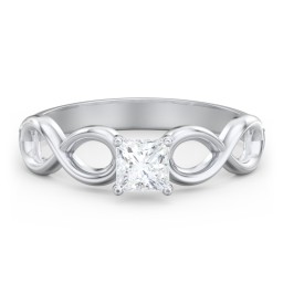 Diamond Solitaire Engagement Ring with Infinity Band