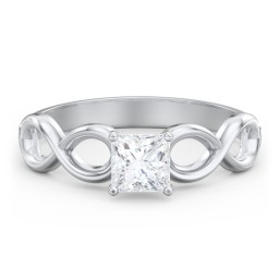 Diamond Solitaire Engagement Ring with Infinity Band
