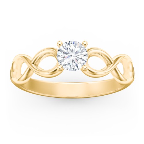 Diamond Solitaire Engagement Ring with Infinity Band