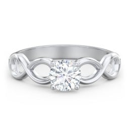 Diamond Solitaire Engagement Ring with Infinity Band