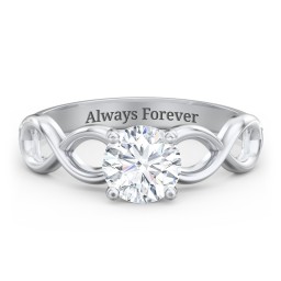 Diamond Solitaire Engagement Ring with Infinity Band