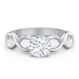Diamond Solitaire Engagement Ring with Infinity Band