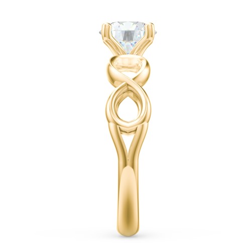 Diamond Solitaire Engagement Ring with Infinity Band