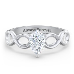 Diamond Solitaire Engagement Ring with Infinity Band