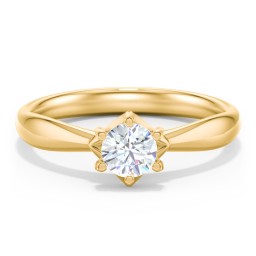 Classic Diamond Solitaire with 6 Prong Setting in 10K Solid Yellow Gold