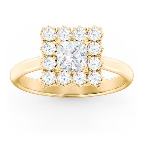 Classic Diamond Halo Engagement Ring