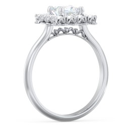 Classic Diamond Halo Engagement Ring
