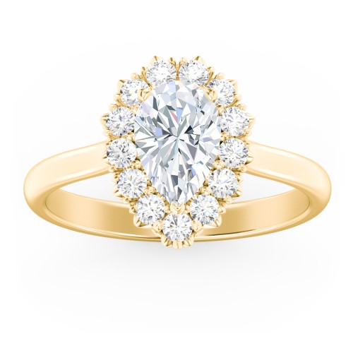 Classic Diamond Halo Engagement Ring