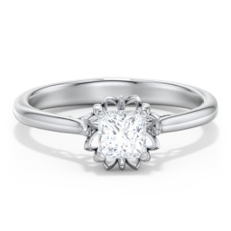 Diamond Solitaire Engagement Ring with Infinity Detail Bridge
