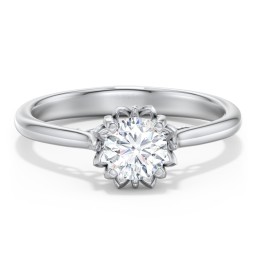 Diamond Solitaire Engagement Ring with Infinity Detail Bridge