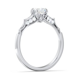 Vintage Diamond Solitaire Ring with Side Accent Stones