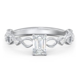 Modern Diamond Twisted Band Ring with Accents