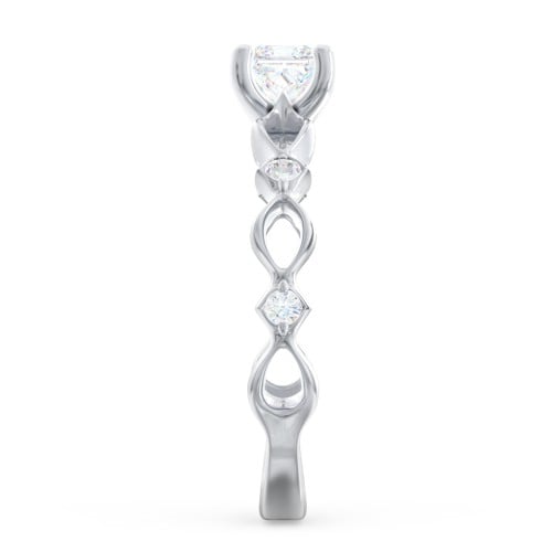 Modern Diamond Twisted Band Ring with Accents