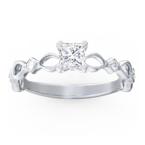 Modern Diamond Twisted Band Ring with Accents