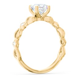 Modern Diamond Twisted Band Ring with Accents in 10K Solid Yellow Gold