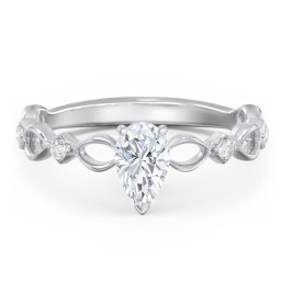 Modern Diamond Twisted Band Ring with Accents